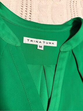 Trina Turk Emerald Green V-Neck Sweater